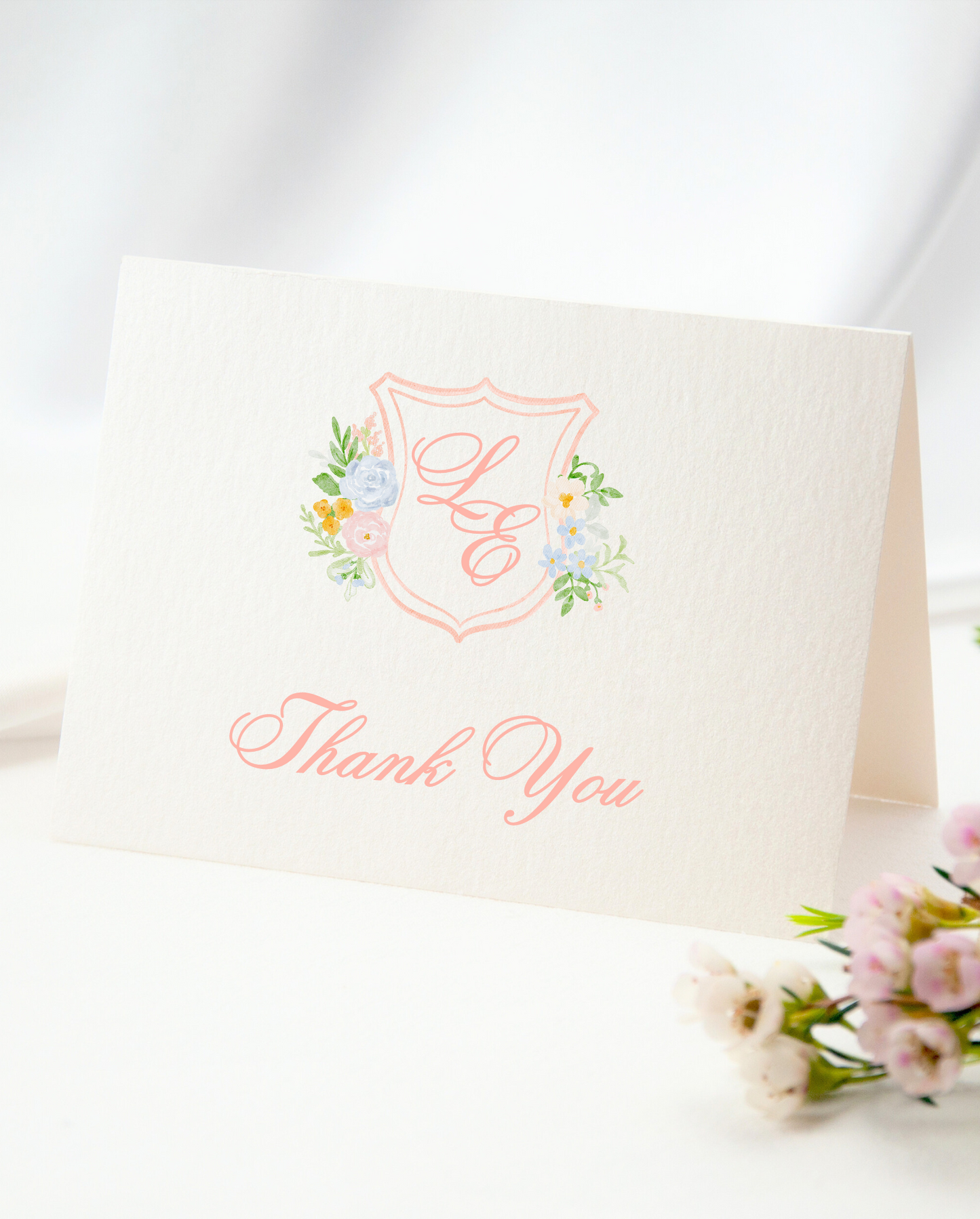 Blooming Crest Thank You Card