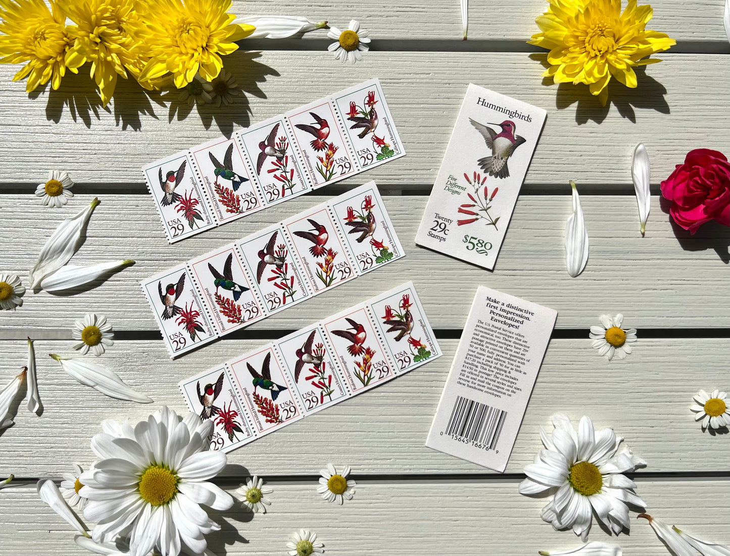 1994 Vintage Hummingbird Postage Stamps - Floral Wedding USPS Stamps