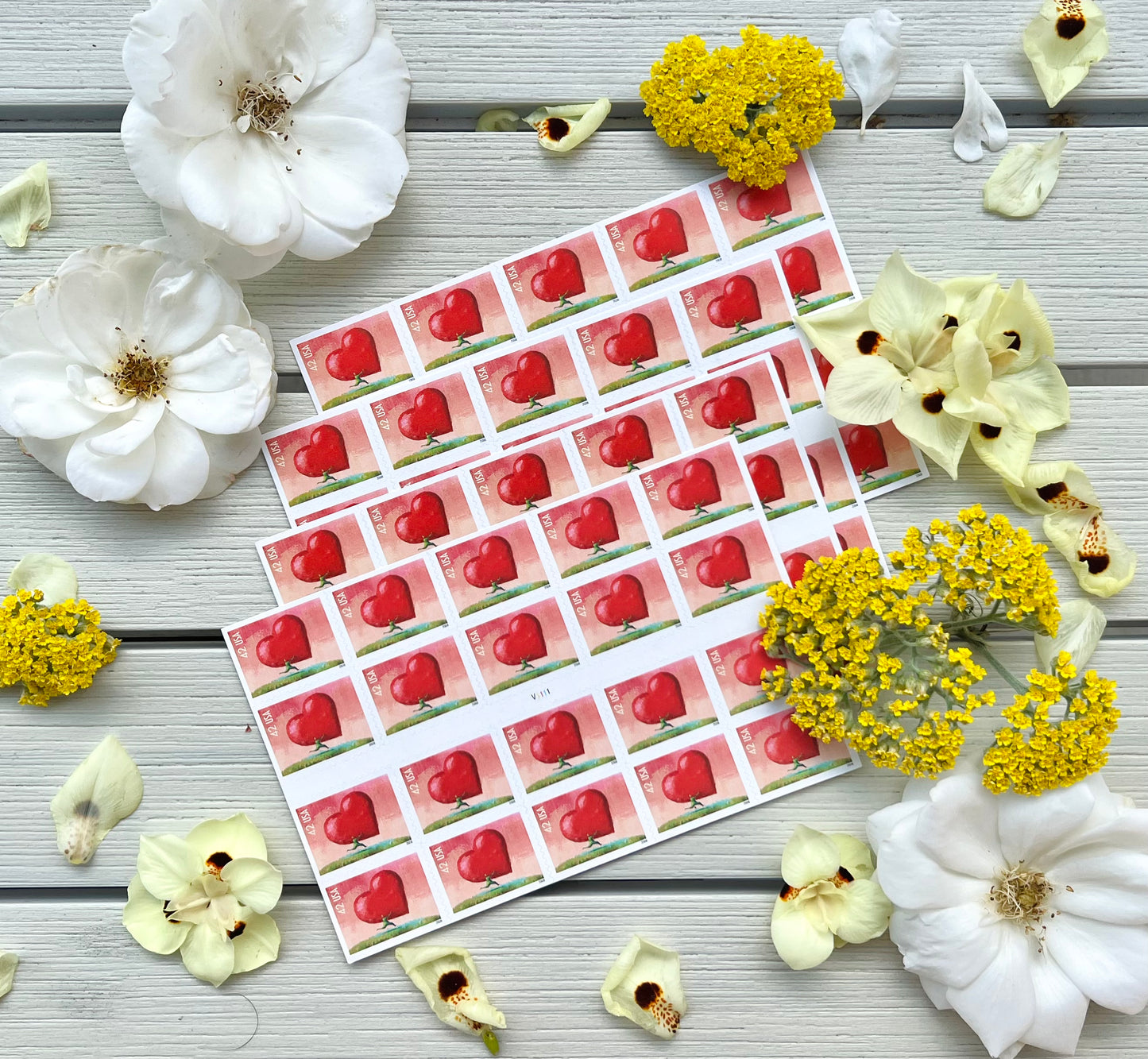 Heart Postage Stamps - Wedding Invites/Valentine's Day - USPS All Heart Stamps