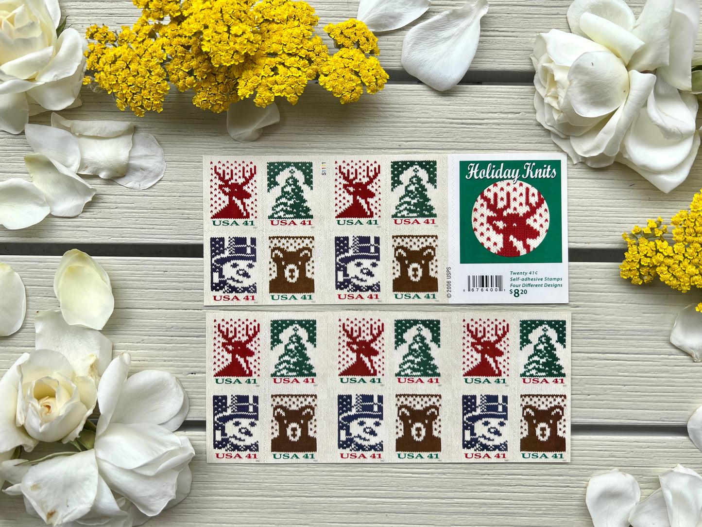 20 Holiday Knits Christmas Stamps - Christmas Sweater stamps for Mailing from 2007
