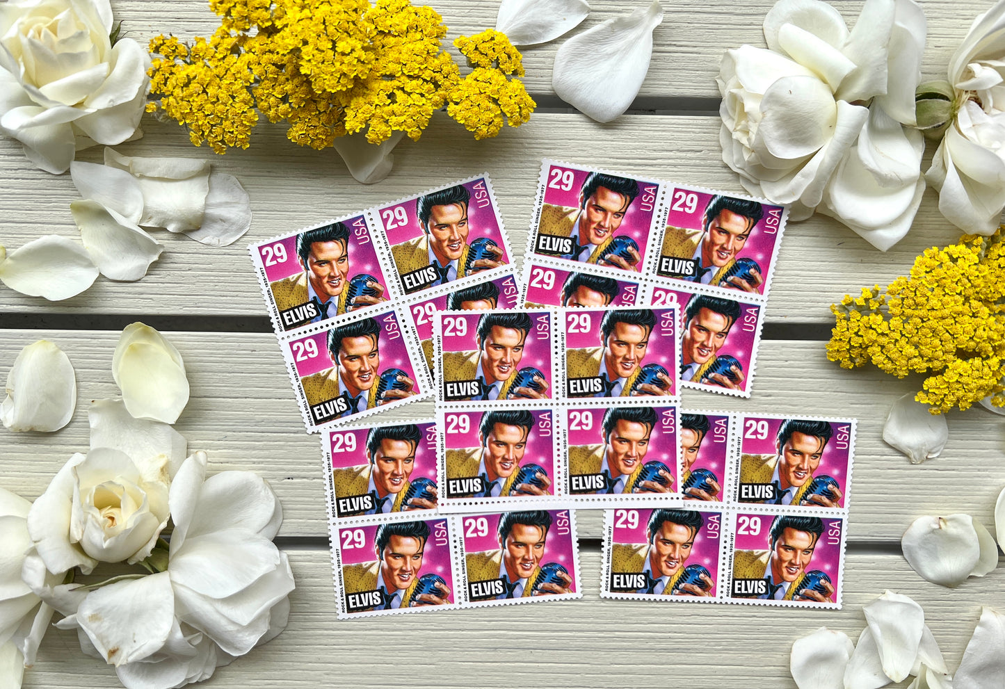 Vintage Elvis Postage Stamps - Rock & Roll Singer Elvis Presley