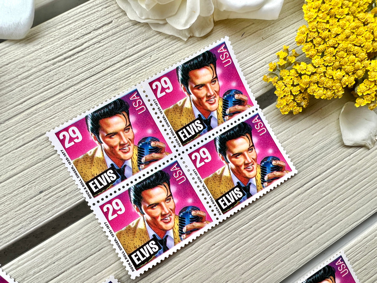 Vintage Elvis Postage Stamps - Rock & Roll Singer Elvis Presley