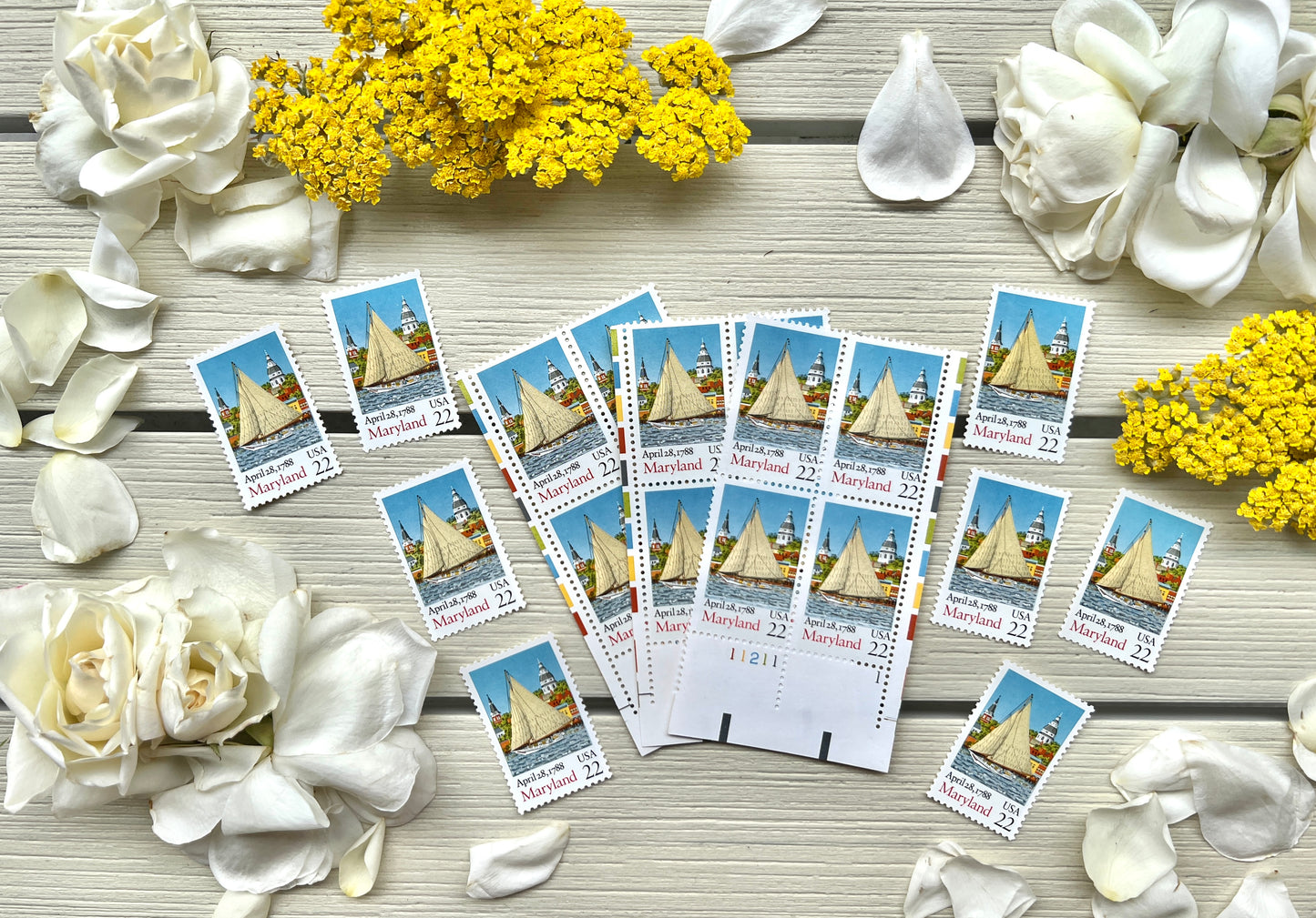 Maryland Statehood Stamps - Vintage Boat Stamps 22c