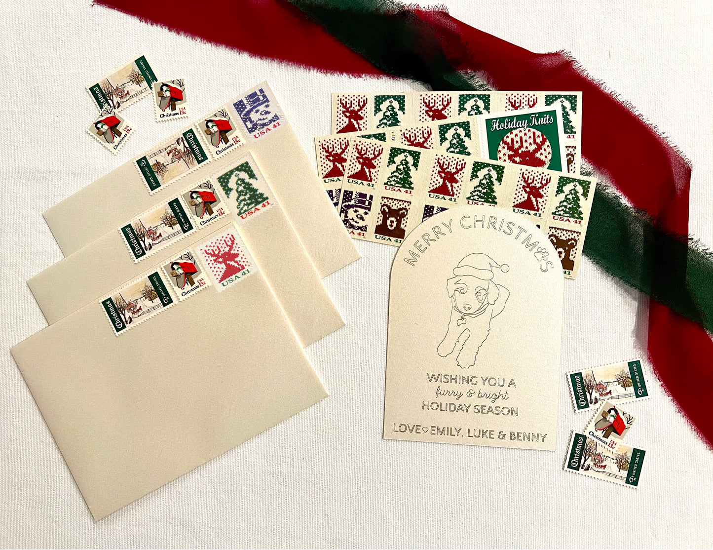 Custom Dog Christmas Cards - Gold or Silver Foiled