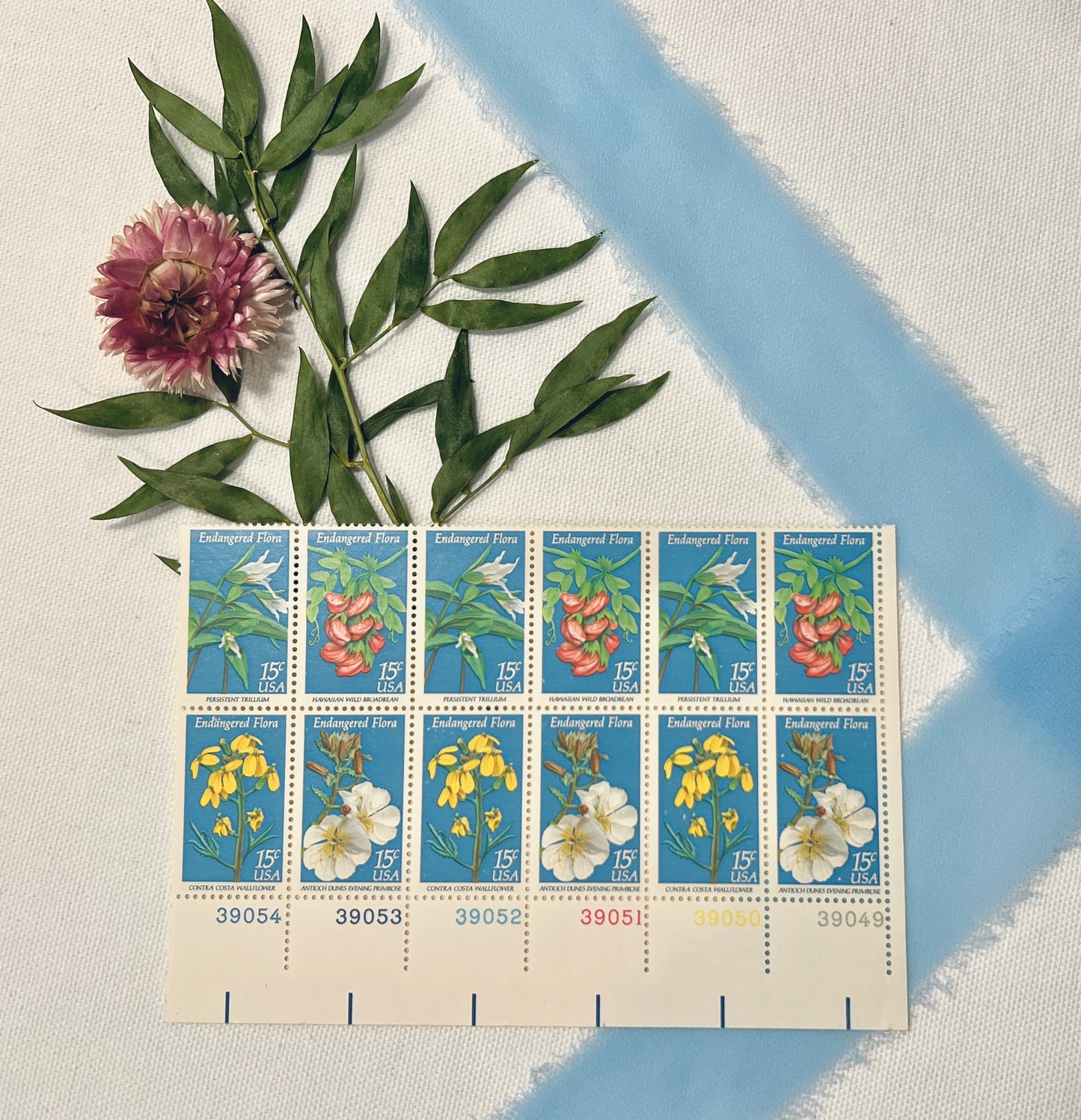 Blue Floral Postage Stamps - 1979 Endangered Flora USPS Stamps