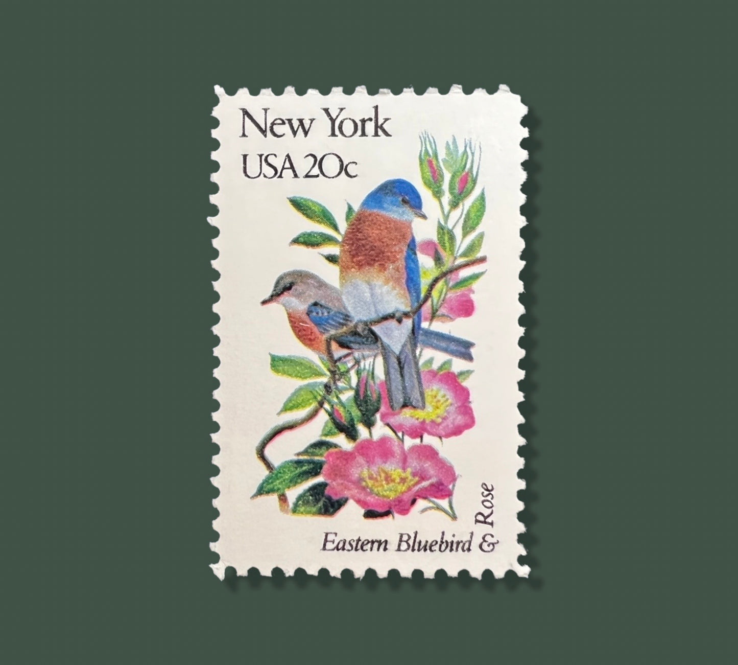 Vintage New York City Postage Stamp Set - Statue of Liberty, New York State Flower and Bird, The Met - NYC