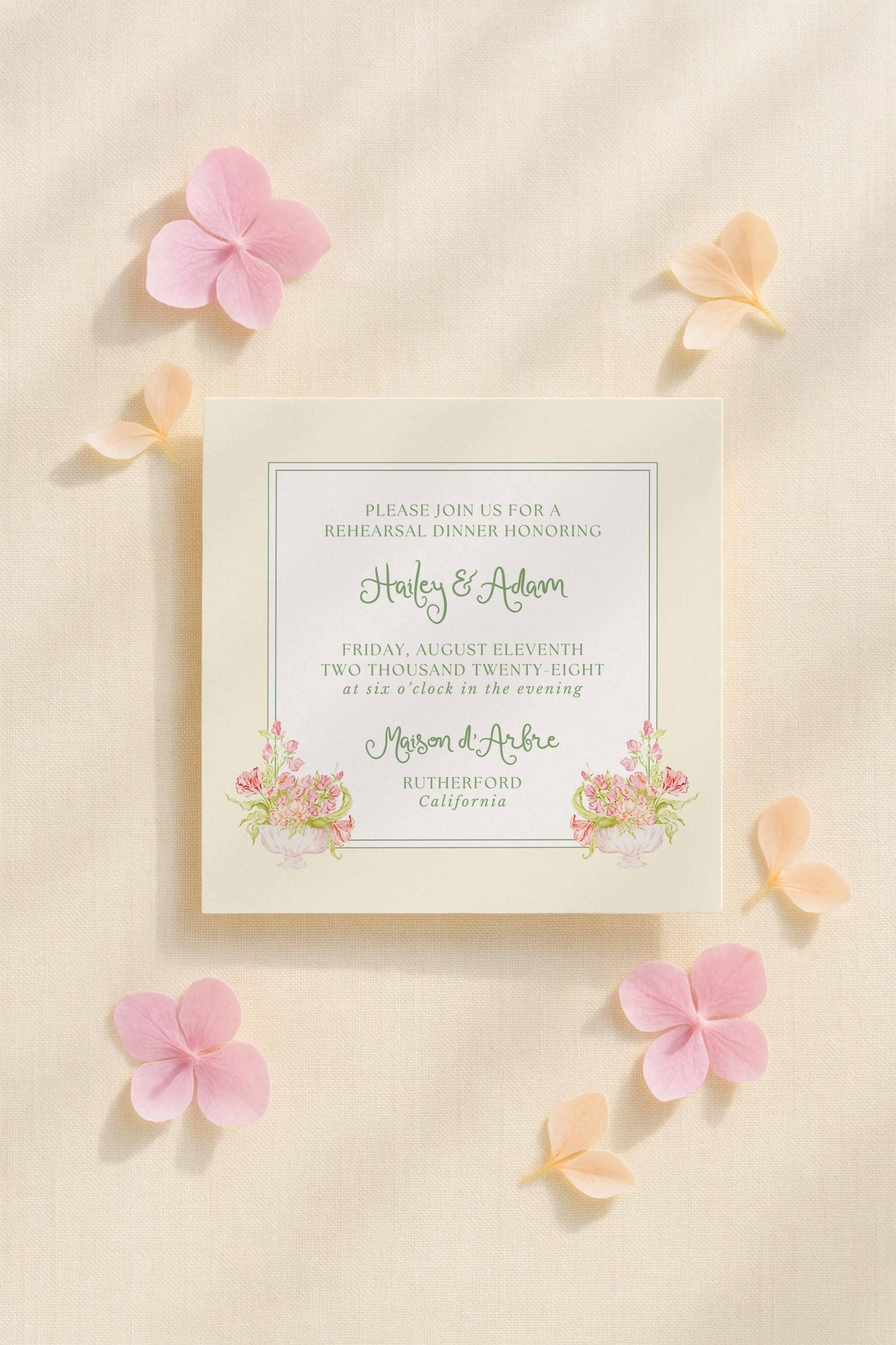 Whimsical Garden Rehearsal Dinner Invitation