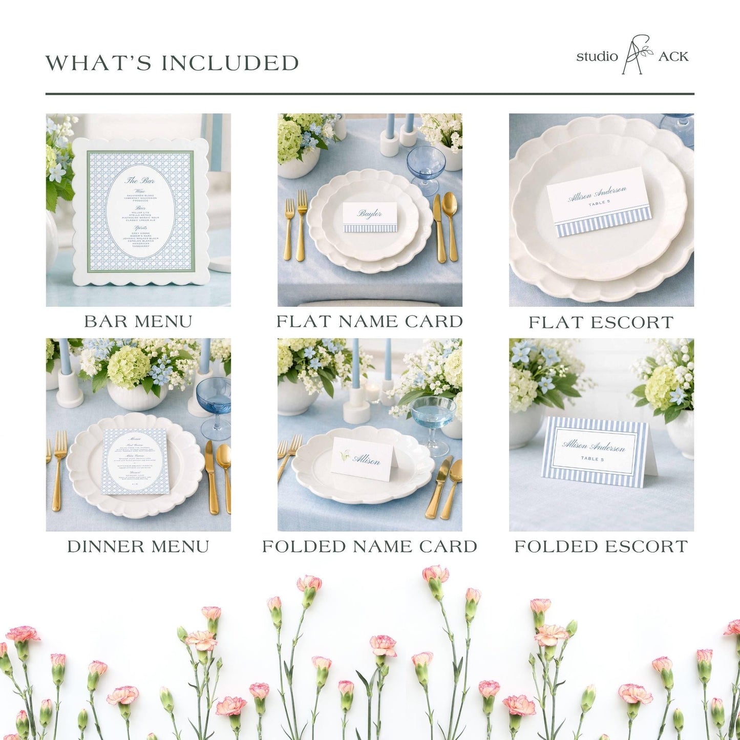 Blue Rattan Wedding Template Bundle