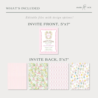 Mahjong Birthday Invitation Template