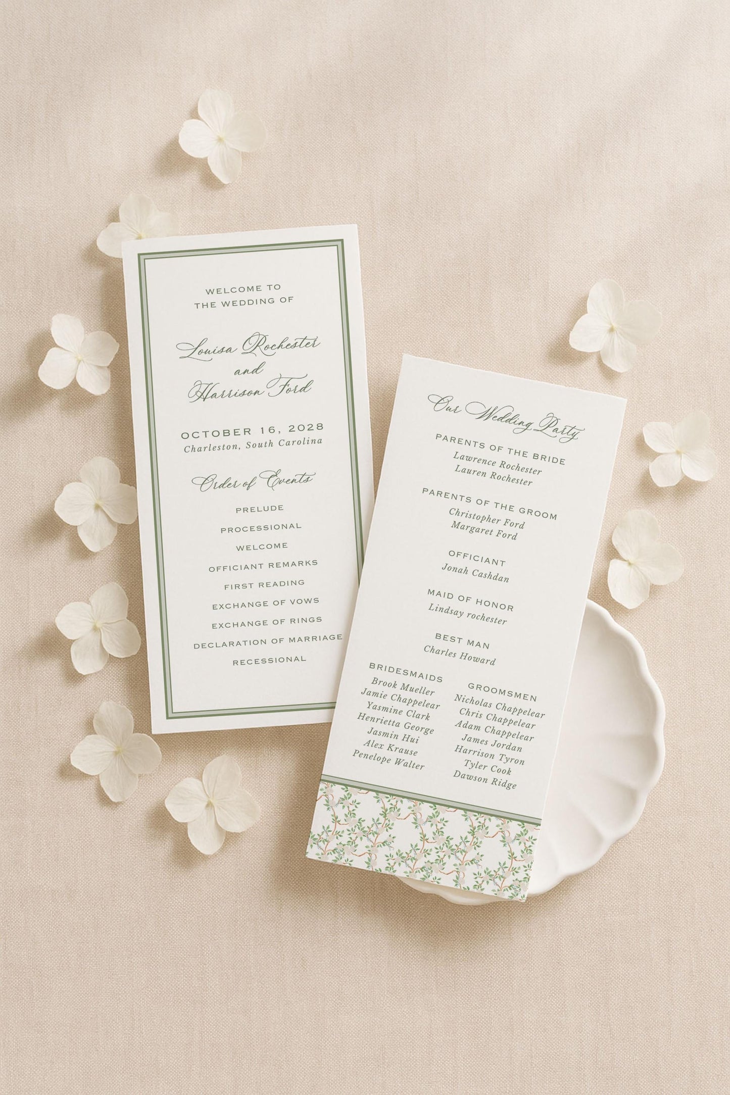 Neutral Chinoiserie Wedding Program Template