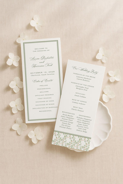 Neutral Chinoiserie Wedding Program Template
