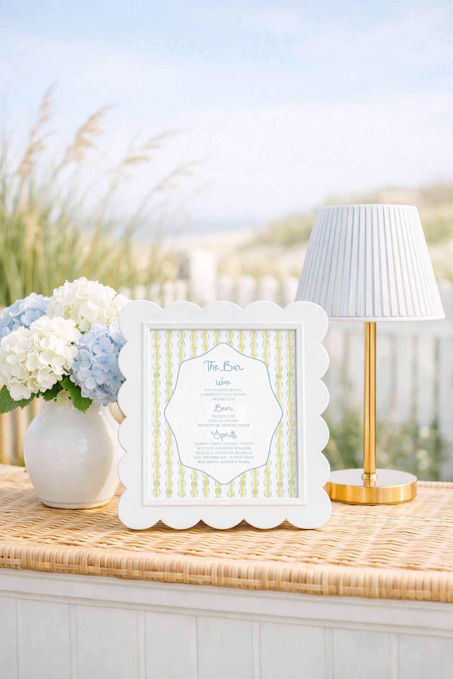 Fun Wavy Wedding Bar Menu Template