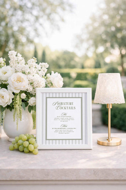 Old Money Striped Wedding Template Bundle
