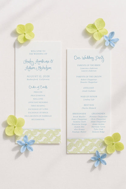 Fun Wavy Wedding Program Template