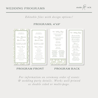 Neutral Chinoiserie Wedding Template Bundle