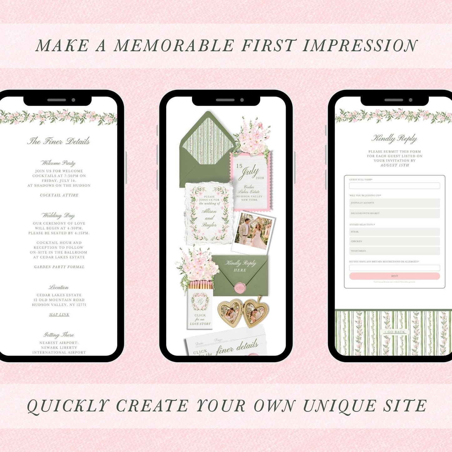 Grandmillennial Floral Wedding Website Template
