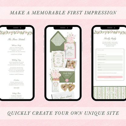Grandmillennial Floral Wedding Website Template