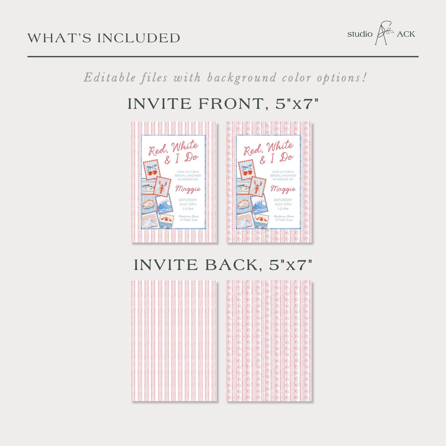 Red, White & I Do Bridal Shower Invitation Template