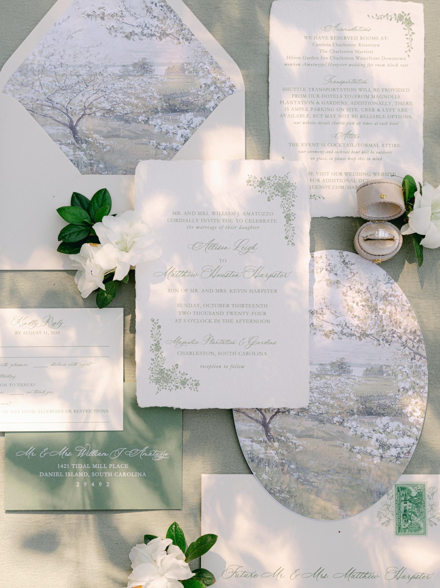 Flowering Trees Envelope Liner Template