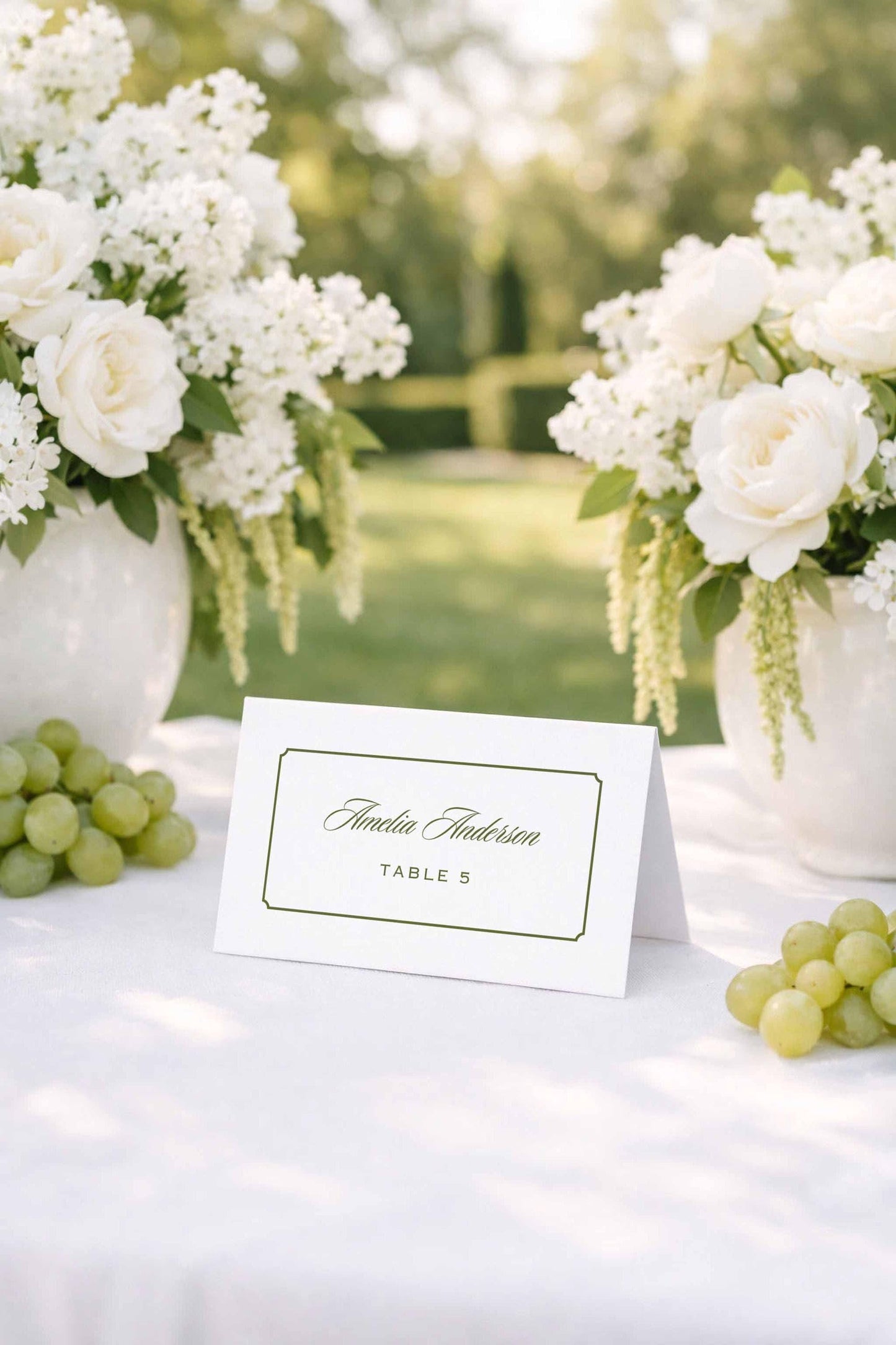 Old Money Striped Wedding Escort Card Template