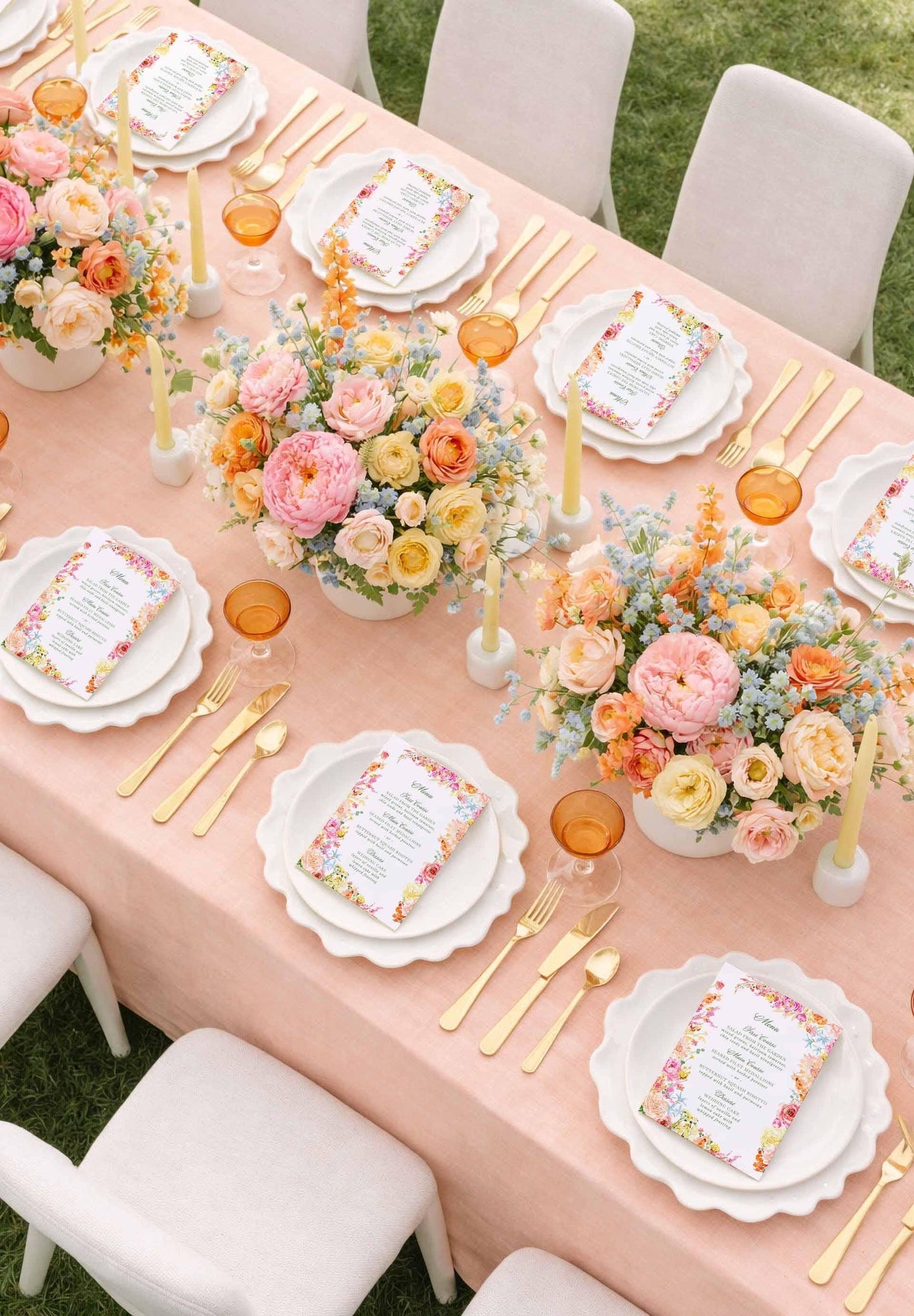 Colorful Floral Wedding Menu Template