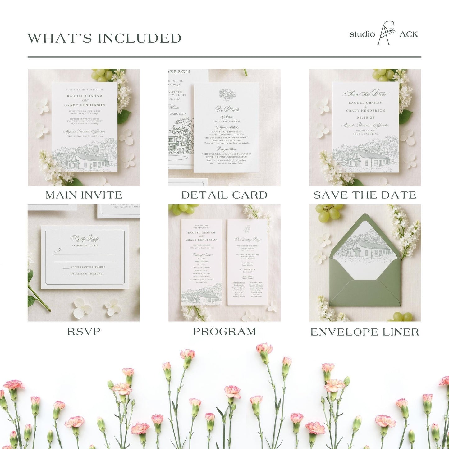 Magnolia Carriage House Wedding Template Bundle
