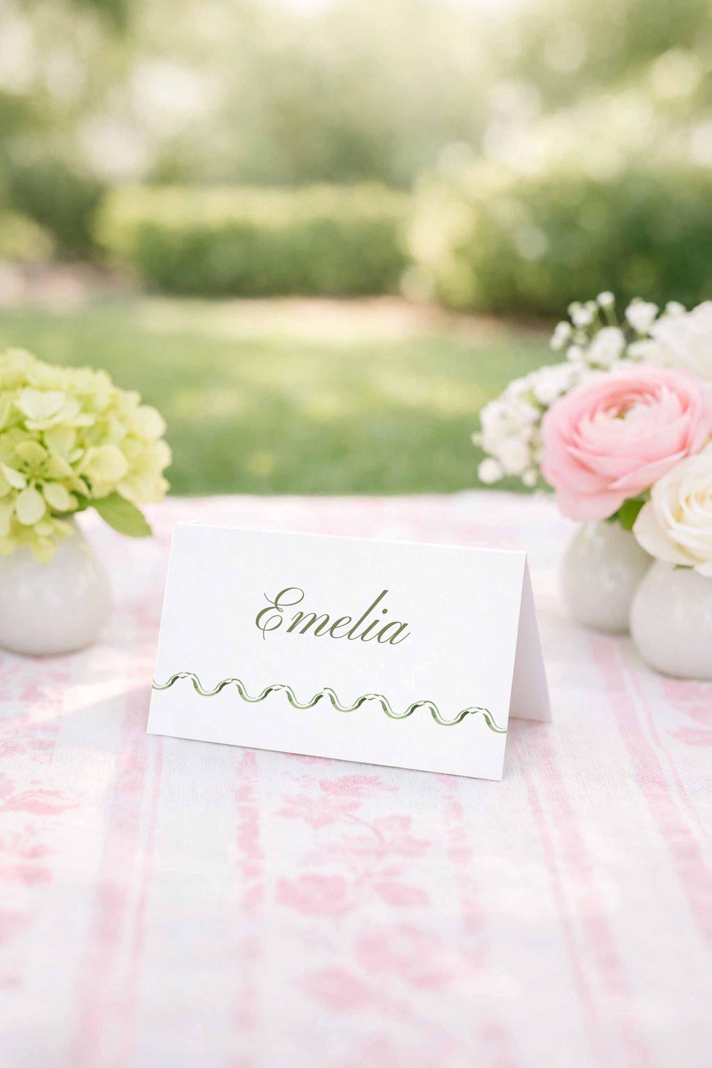 Watercolor Trellis Wedding Place Card Template
