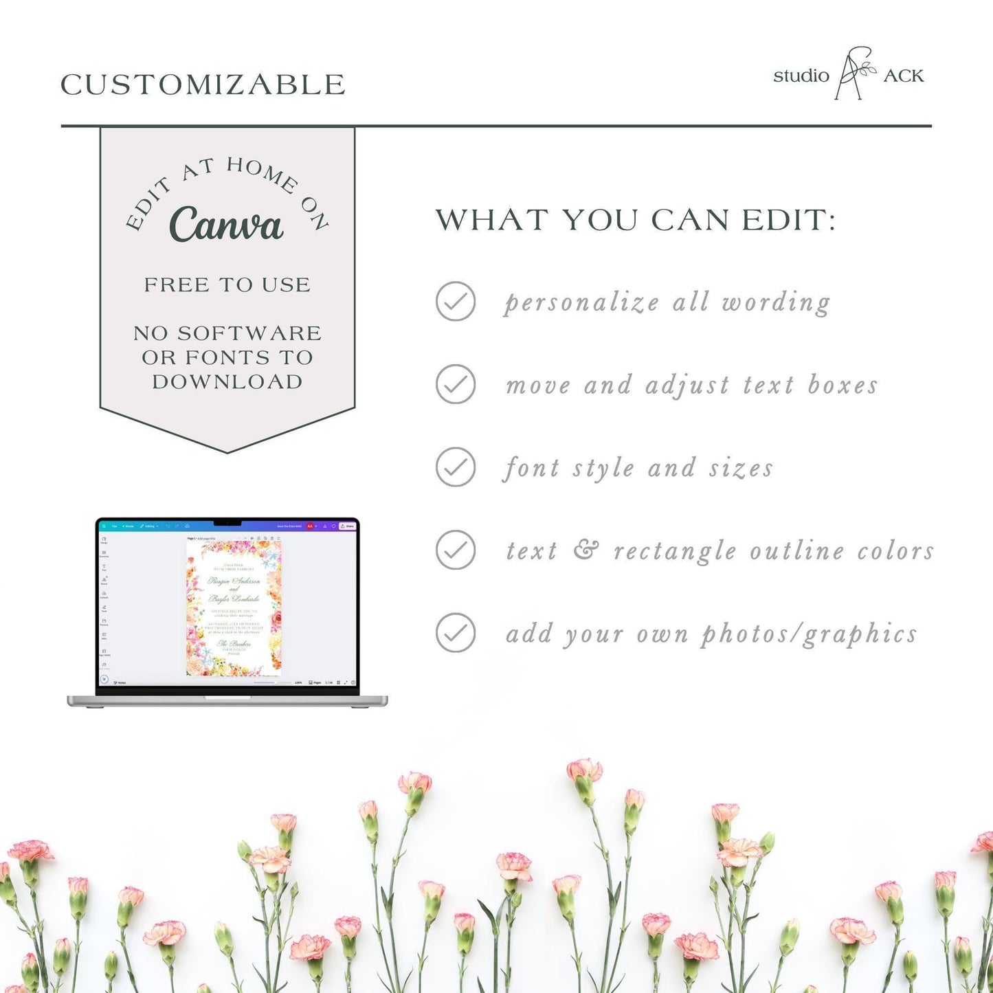 Colorful Floral Wedding Template Bundle