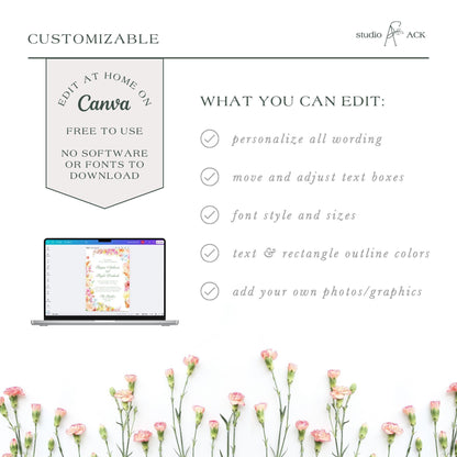 Colorful Floral Wedding Template Bundle