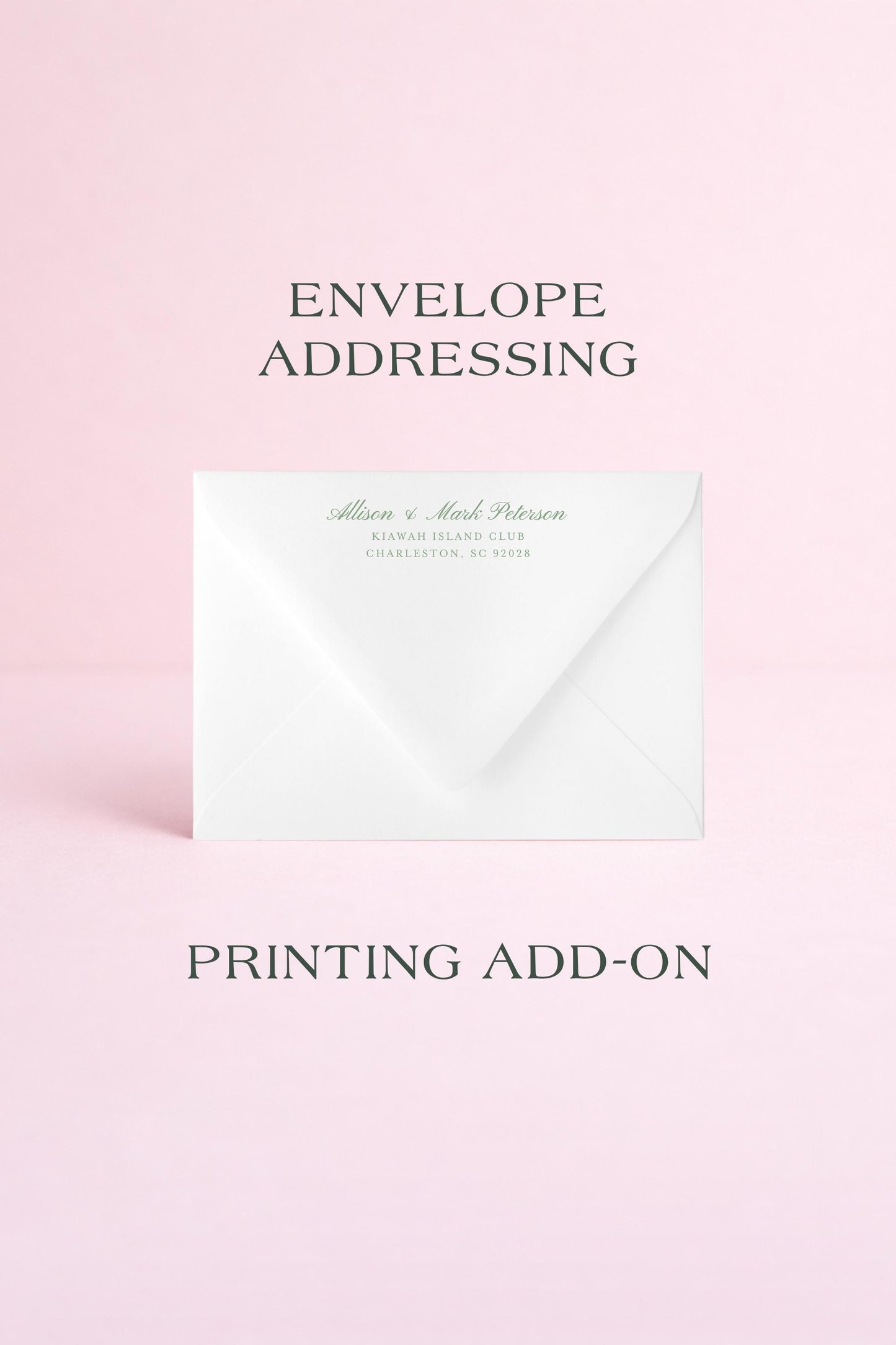 Envelope Addressing ADD-ON | Professional Printing | Printed Return or Variable Guest Addresses | Printing on studioACK Envelopes