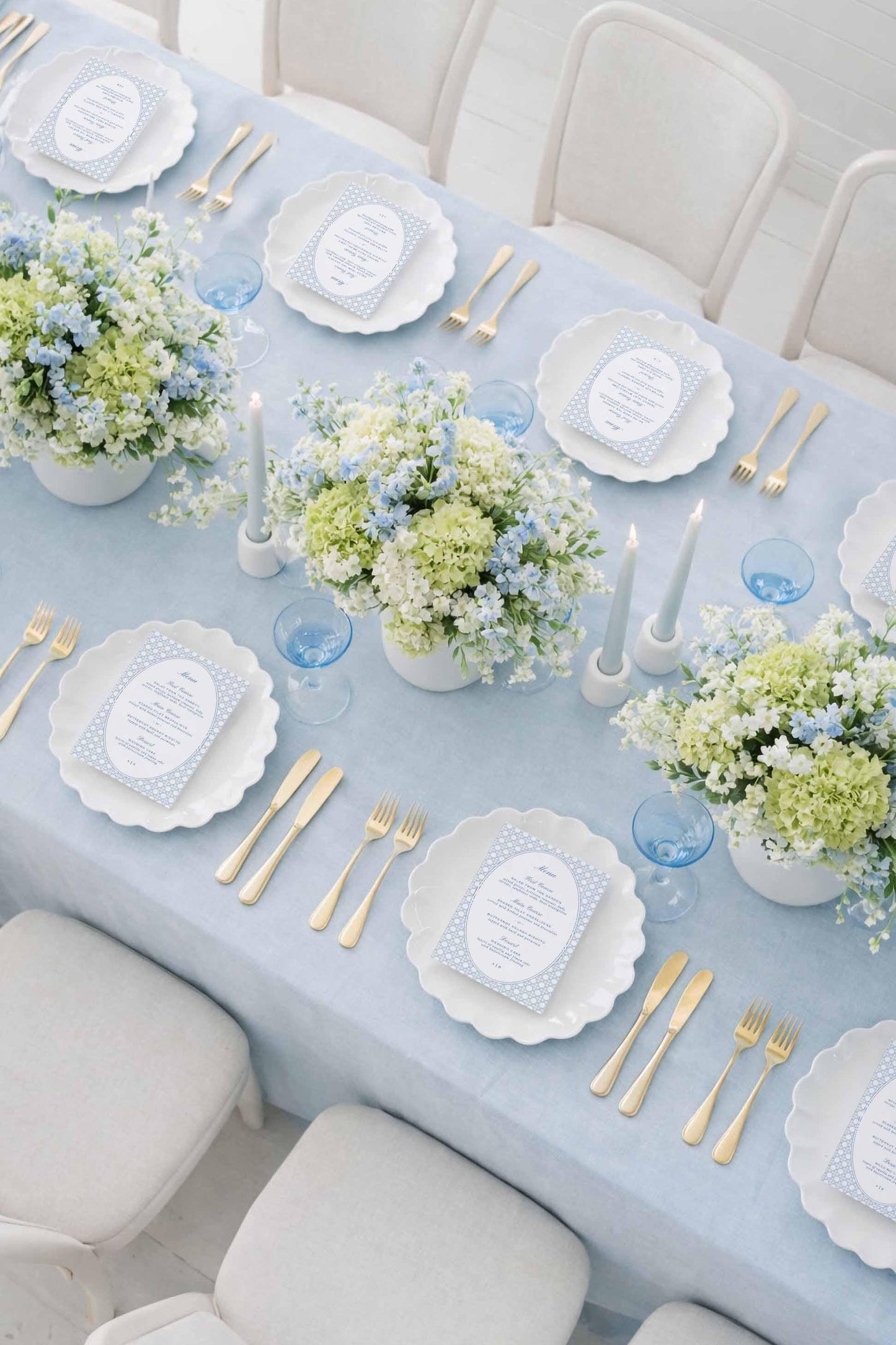 Blue Rattan Wedding Menu Template