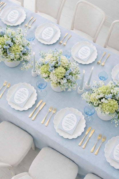 Blue Rattan Wedding Menu Template
