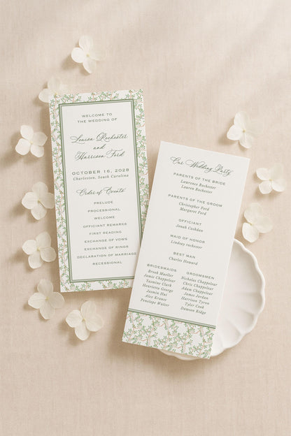 Neutral Chinoiserie Wedding Program Template