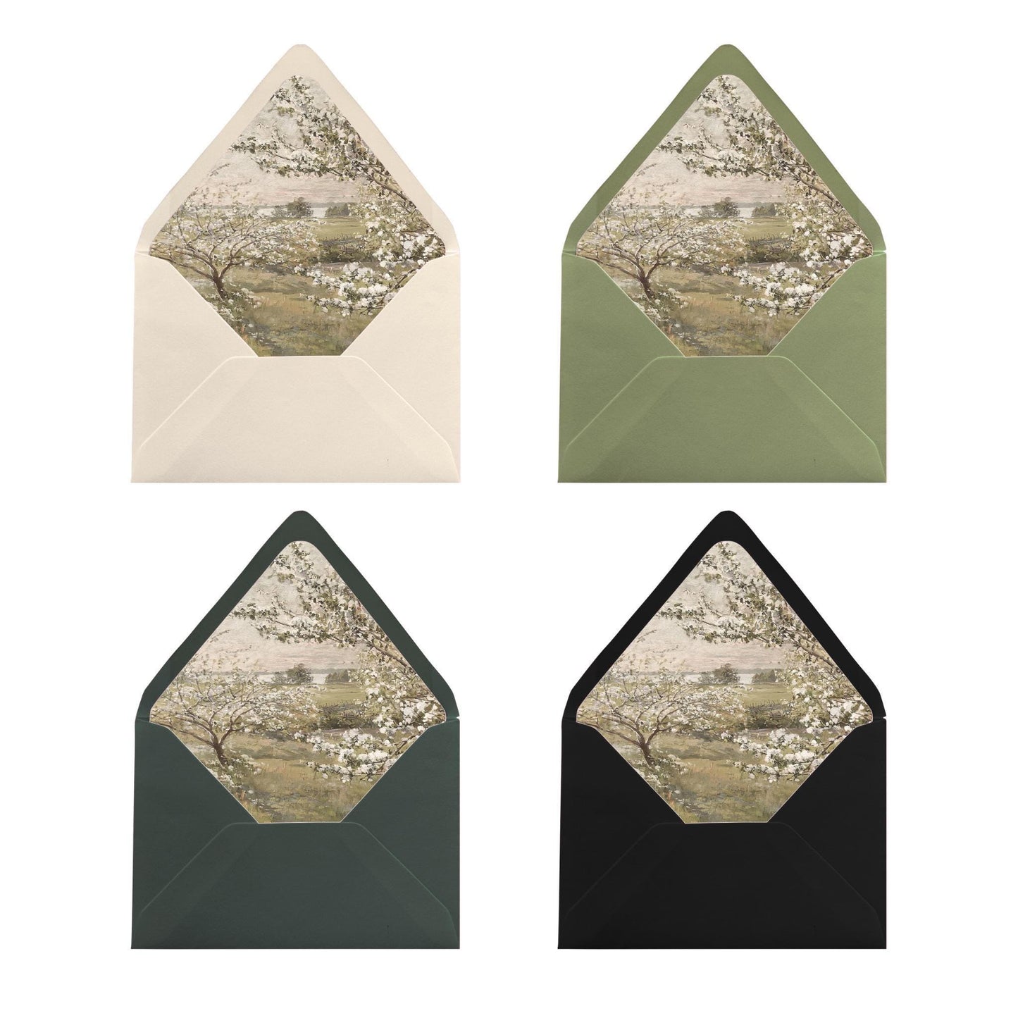 Flowering Trees Envelope Liner Template