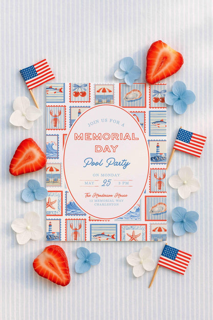 Pool Party Party Invitation Template