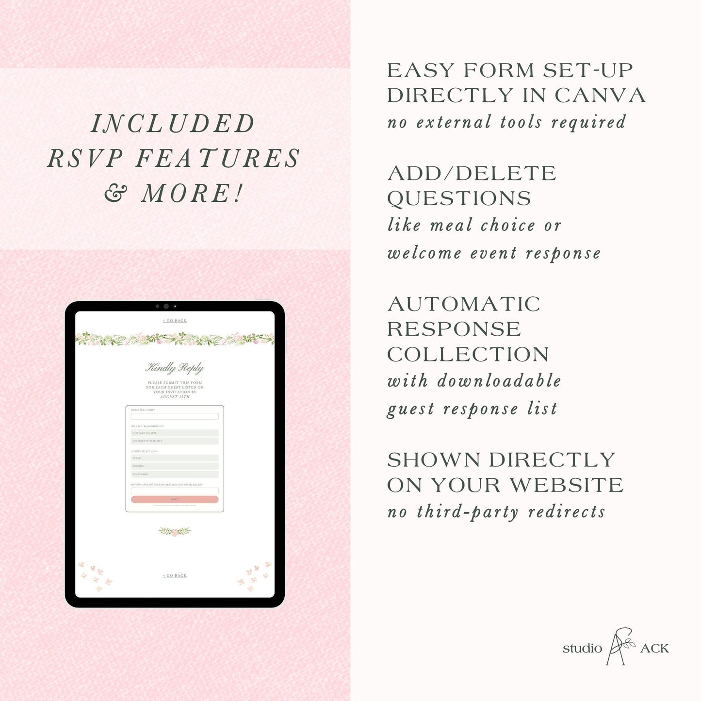 Hand-Painted Floral Wedding Website Template