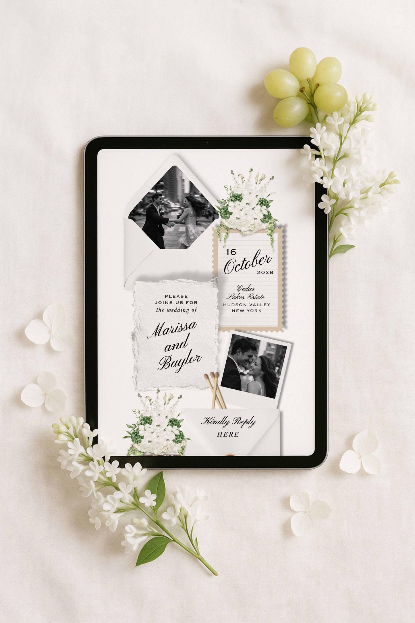 Old Money Striped Wedding Website Template