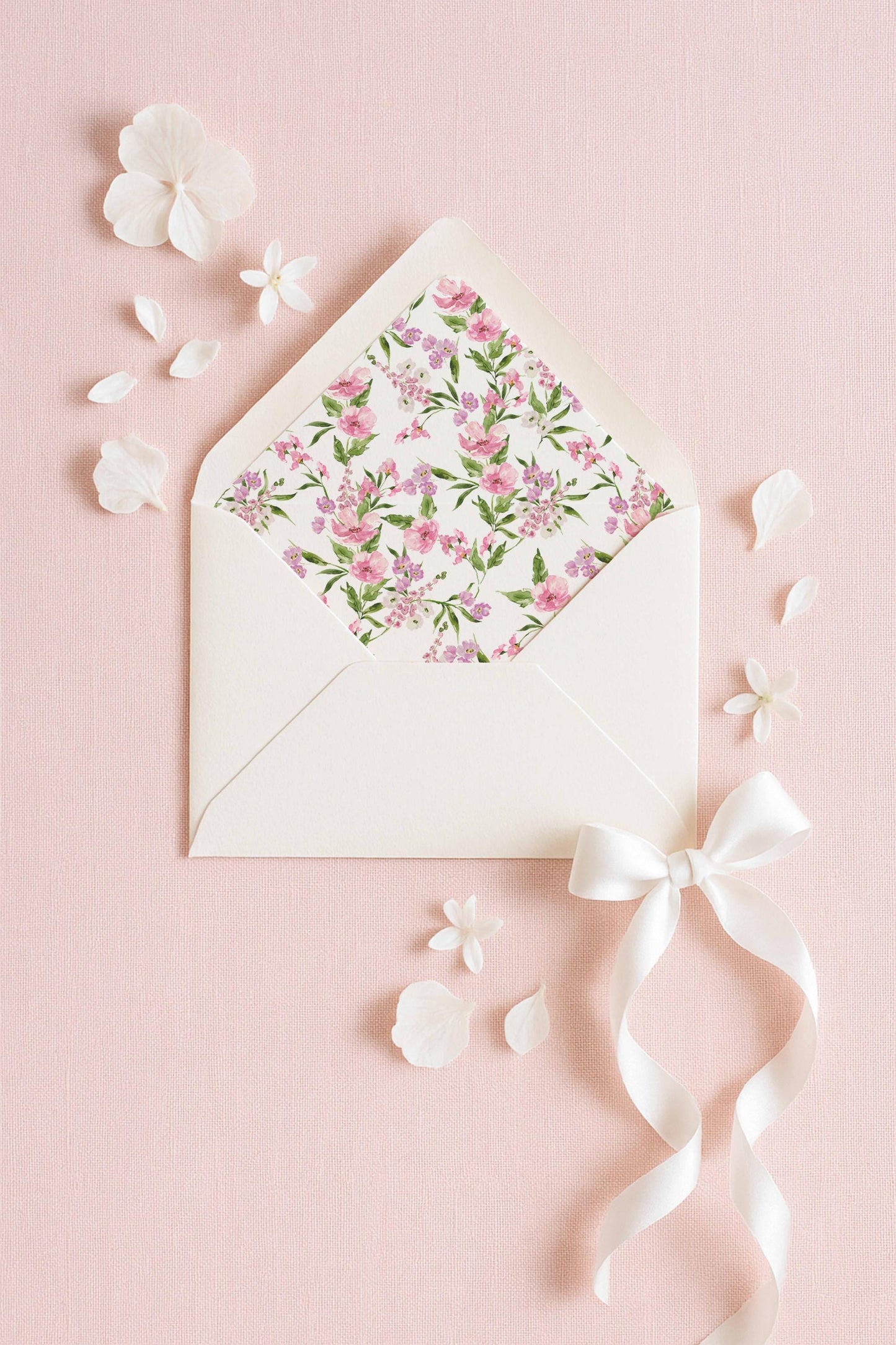 Purple Floral Envelope Liner Template