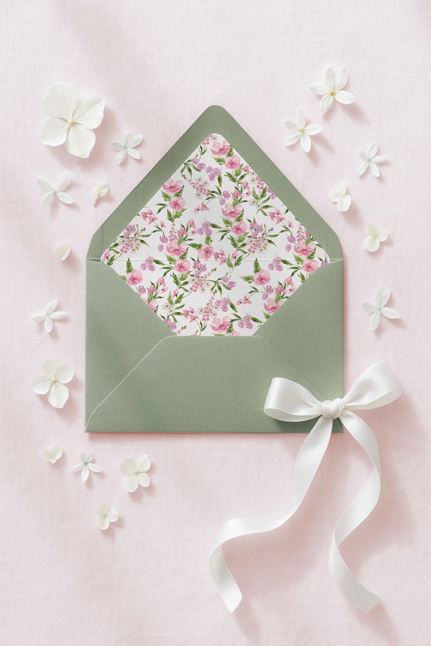 Purple Floral Envelope Liner Template