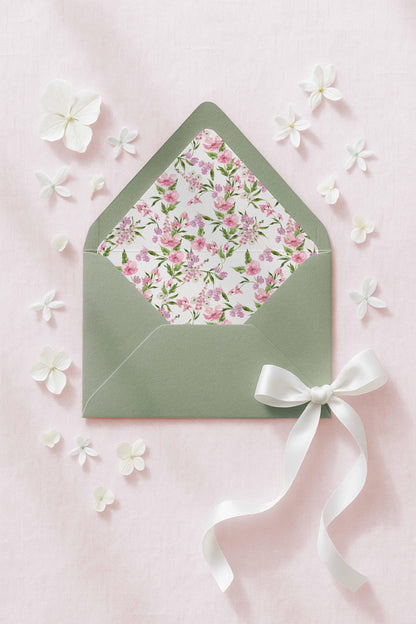 Purple Floral Envelope Liner Template