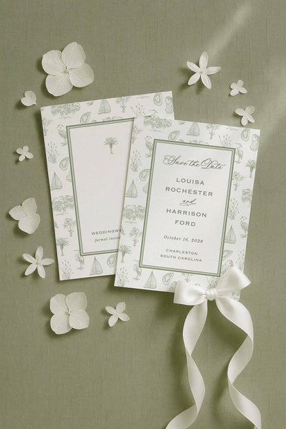 Southern Toile Save the Date Template