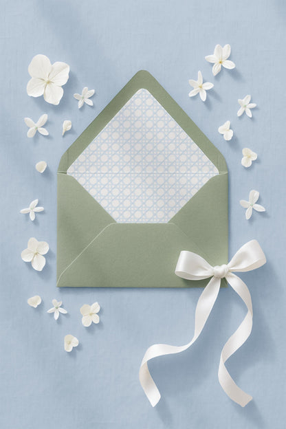 Blue Rattan Envelope Liner Template