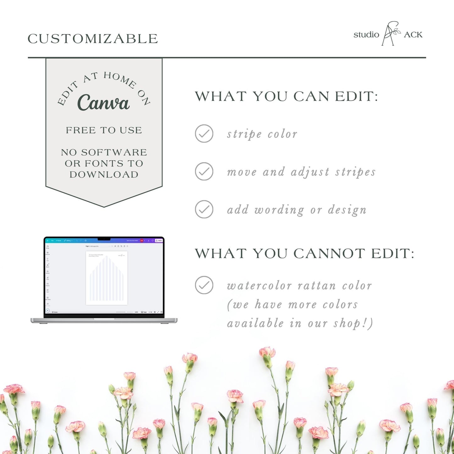 The image is a collage of various images, including a laptop displaying a watercolor painting, flowers, and a sign with text.