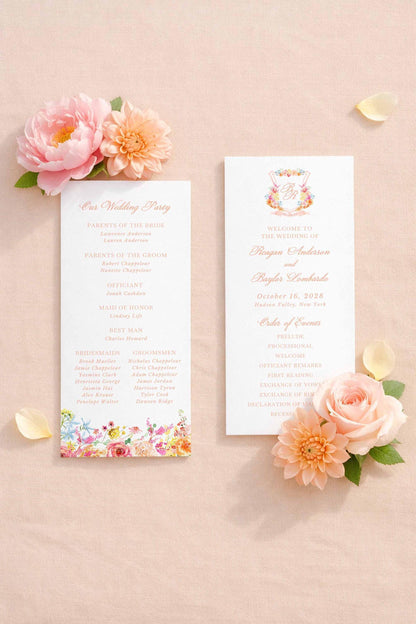 Colorful Floral Wedding Program Template