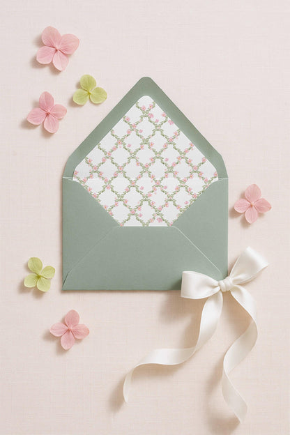 Watercolor Trellis Envelope Liner Template