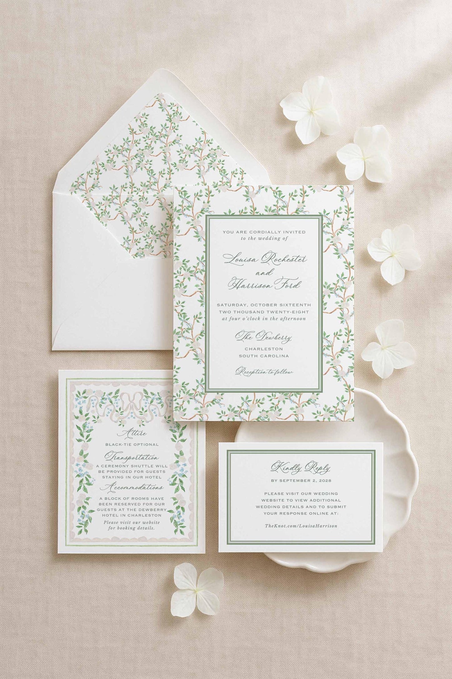 Neutral Chinoiserie Wedding Template Bundle