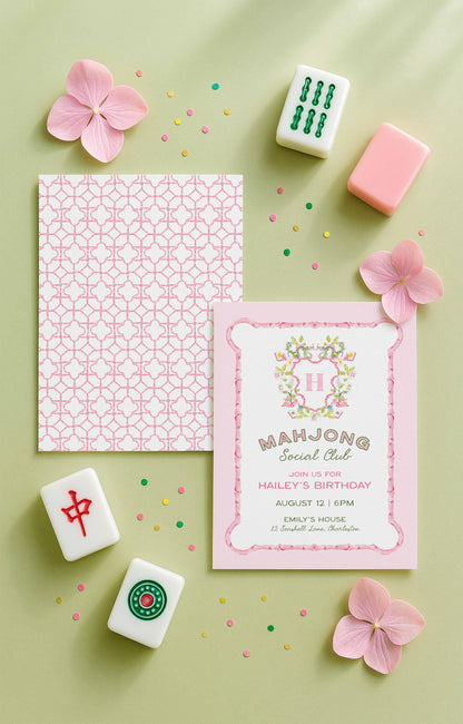 Mahjong Birthday Invitation Template