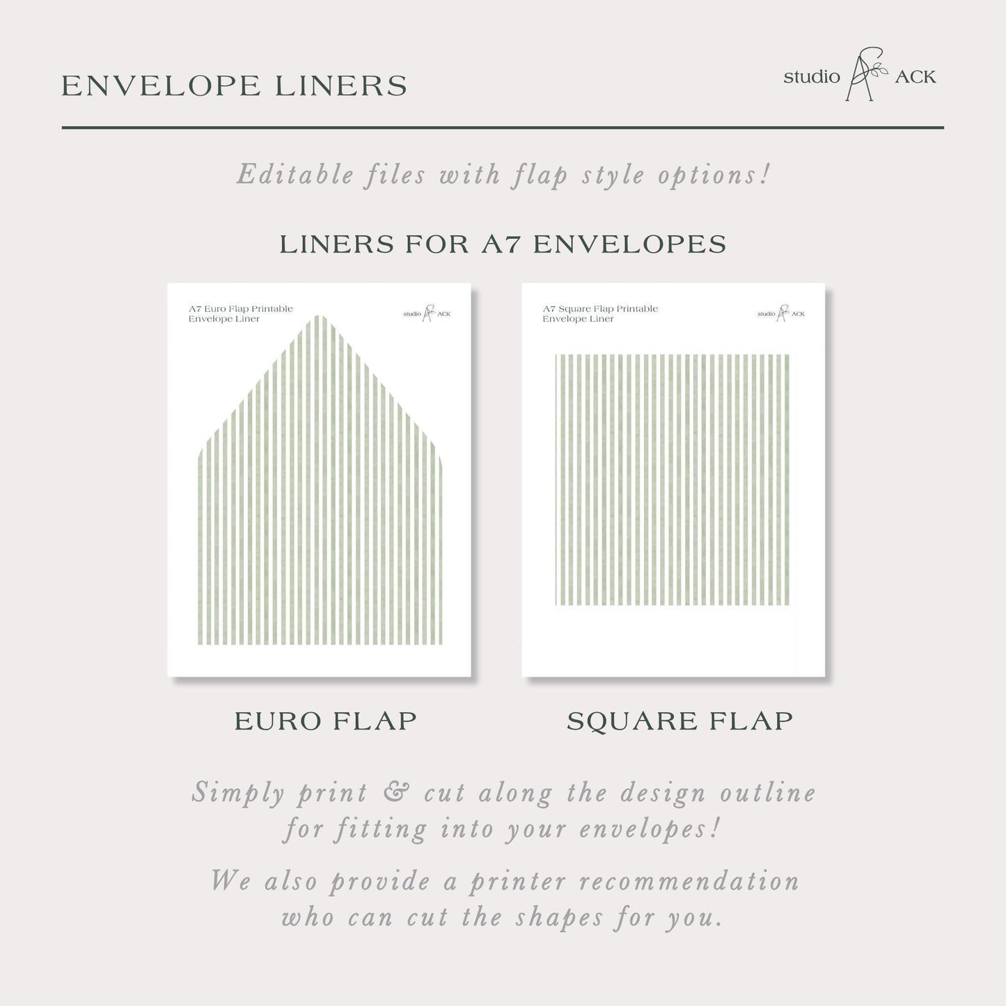 Green Striped Wedding Template Bundle