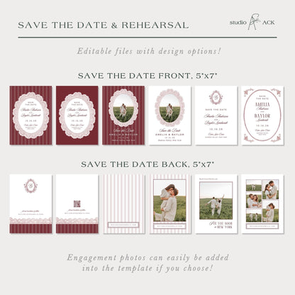 Vintage Lace Save the Date Template
