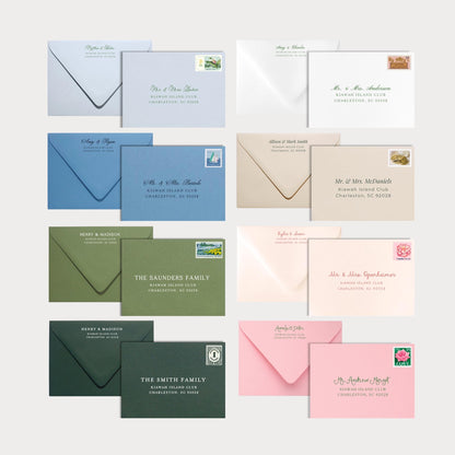Envelope Addressing ADD-ON | Professional Printing | Printed Return or Variable Guest Addresses | Printing on studioACK Envelopes